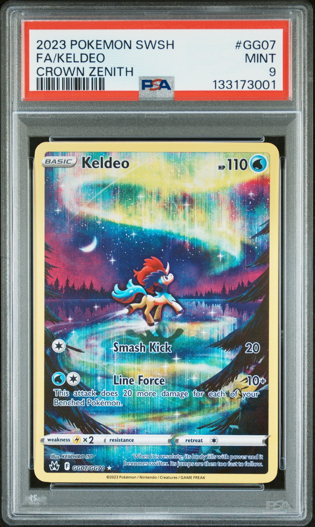 Keldeo GG07/GG70 PSA 9 front
