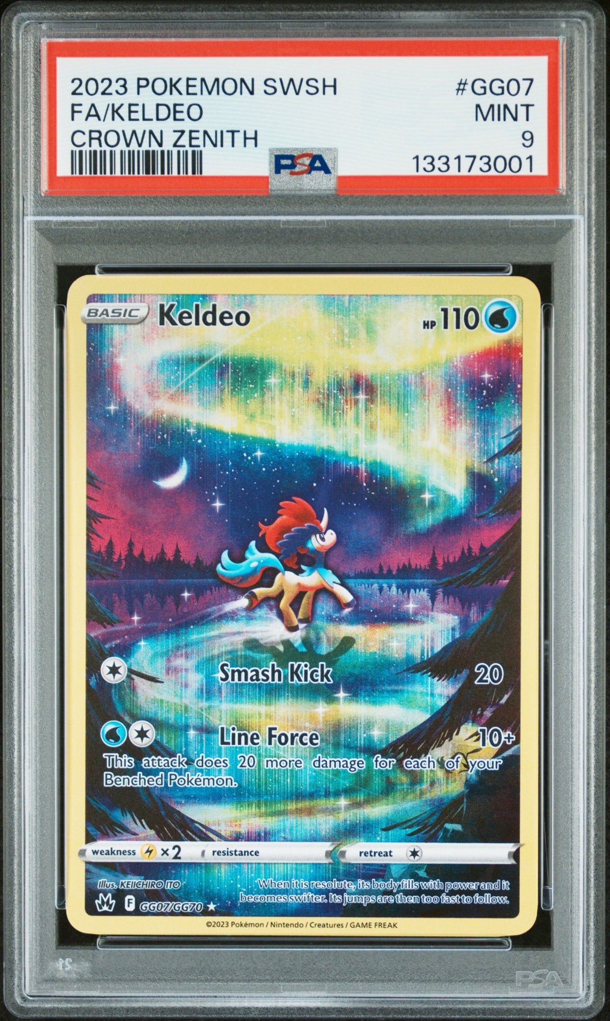 Keldeo GG07/GG70 PSA 9 front