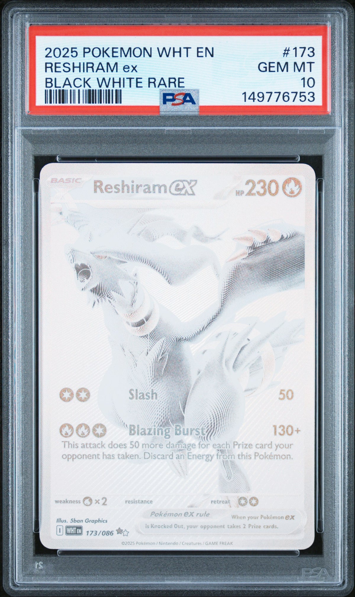 Reshiram ex — PSA 10