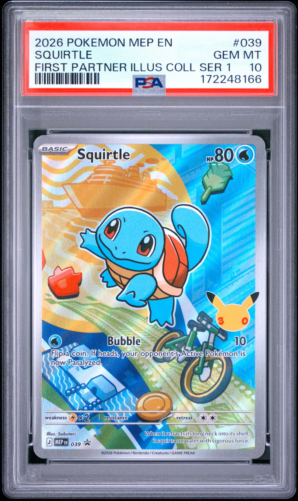 Squirtle 039 PSA 10 front cert 172248166