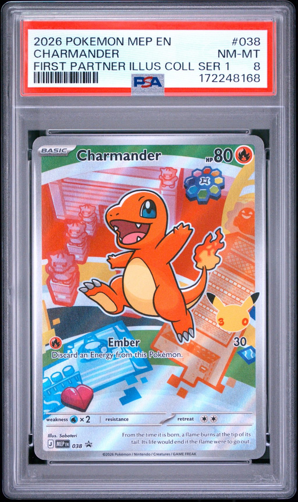 Charmander 038 PSA 8 front