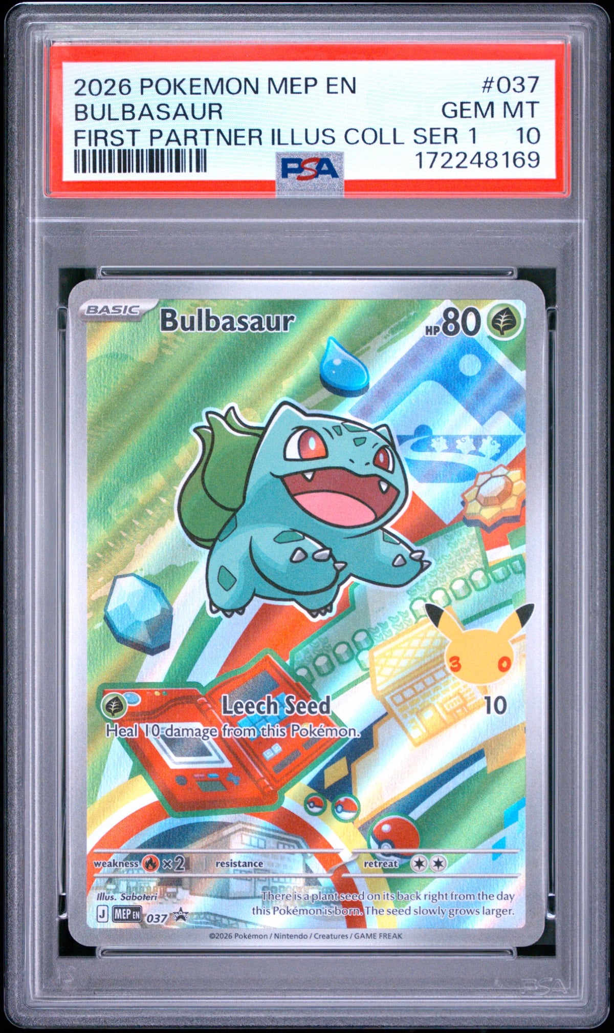 Bulbasaur 037 PSA 10 front