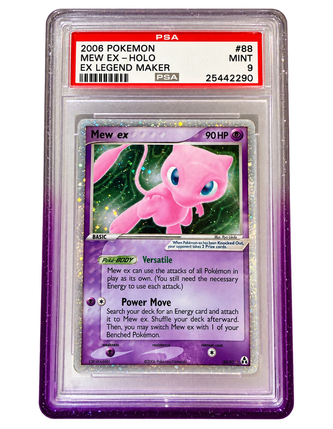 2006 Pokémon EX Legend Maker Mew ex Holo #88/92 PSA 9 front