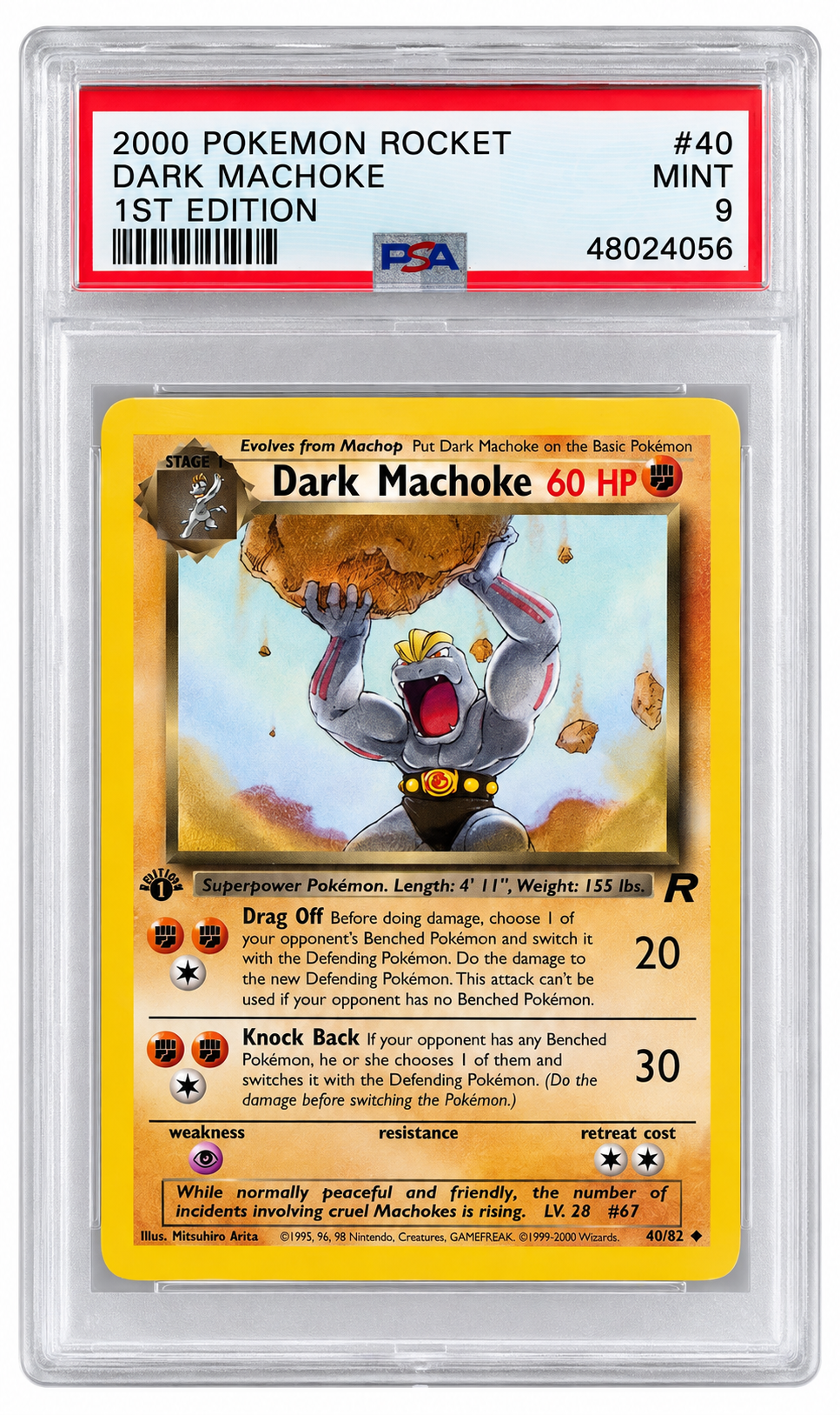 Dark Machoke 40/82 1st Edition PSA 9 front