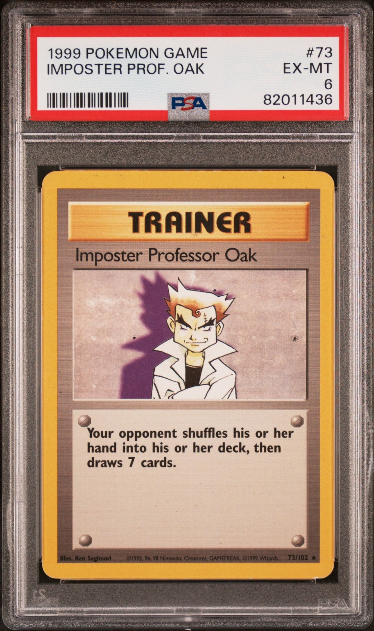 Imposter Professor Oak 73/102 PSA 6 front