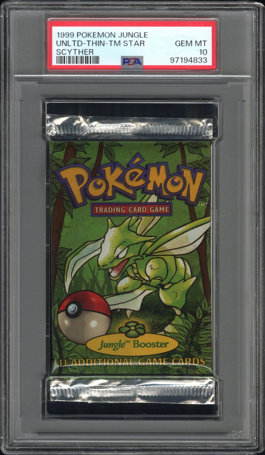 1999 Jungle Scyther Booster Pack PSA 10