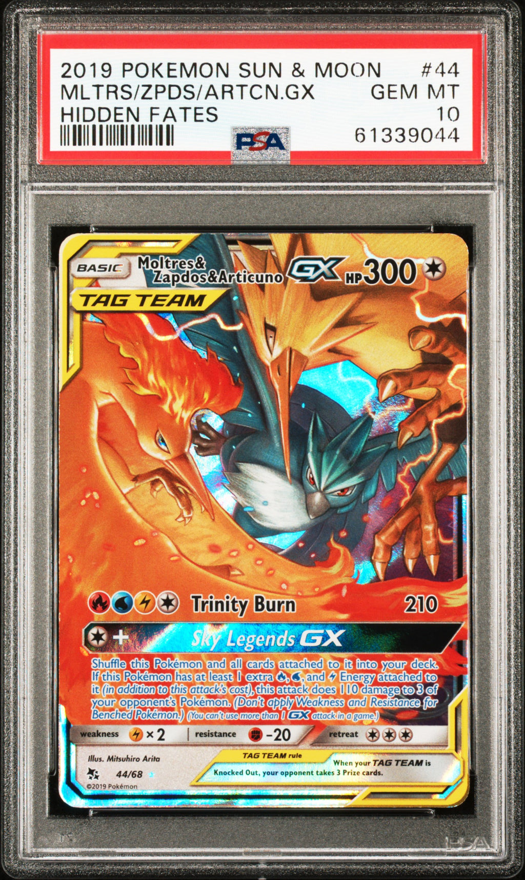Moltres Zapdos Articuno GX PSA 10
