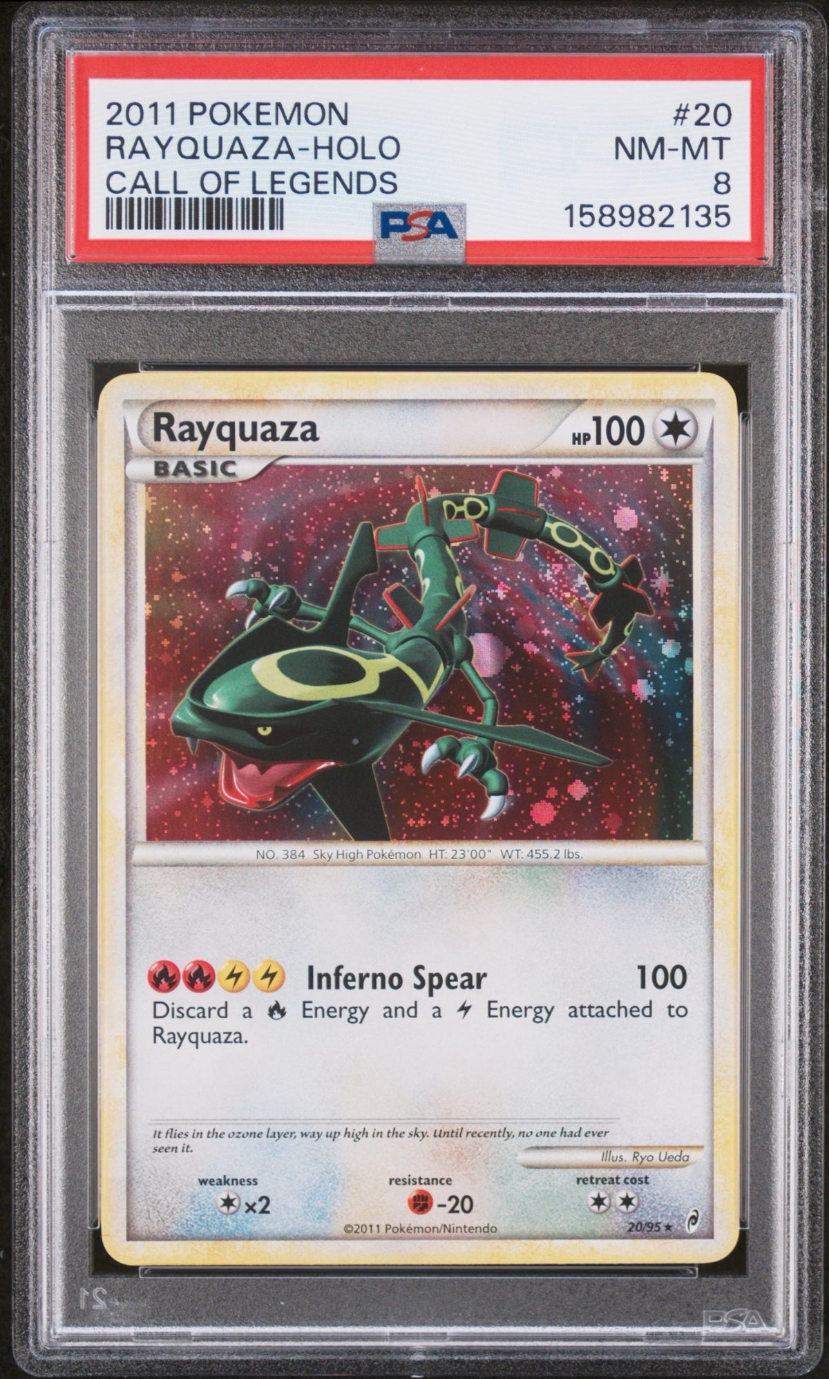 2011 Call of Legends Rayquaza Holo PSA 8 front