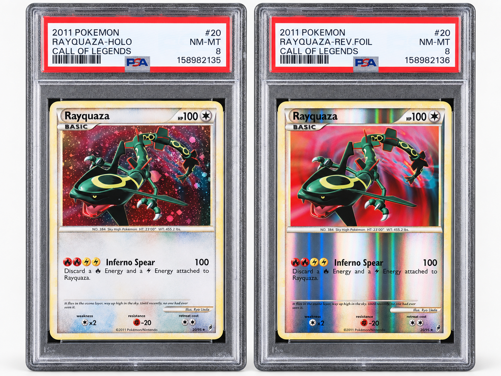 2011 Call of Legends Rayquaza Holo and Reverse Foil sequential PSA 8 pair