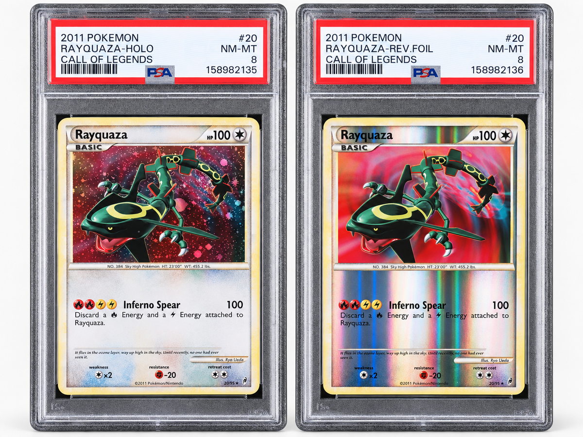 2011 Call of Legends Rayquaza Holo and Reverse Foil sequential PSA 8 pair