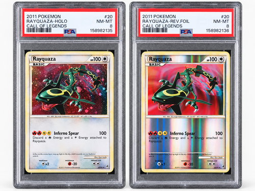 2011 Call of Legends Rayquaza Holo and Reverse Foil sequential PSA 8 pair