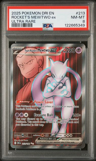 Rocket’s Mewtwo ex PSA 8
