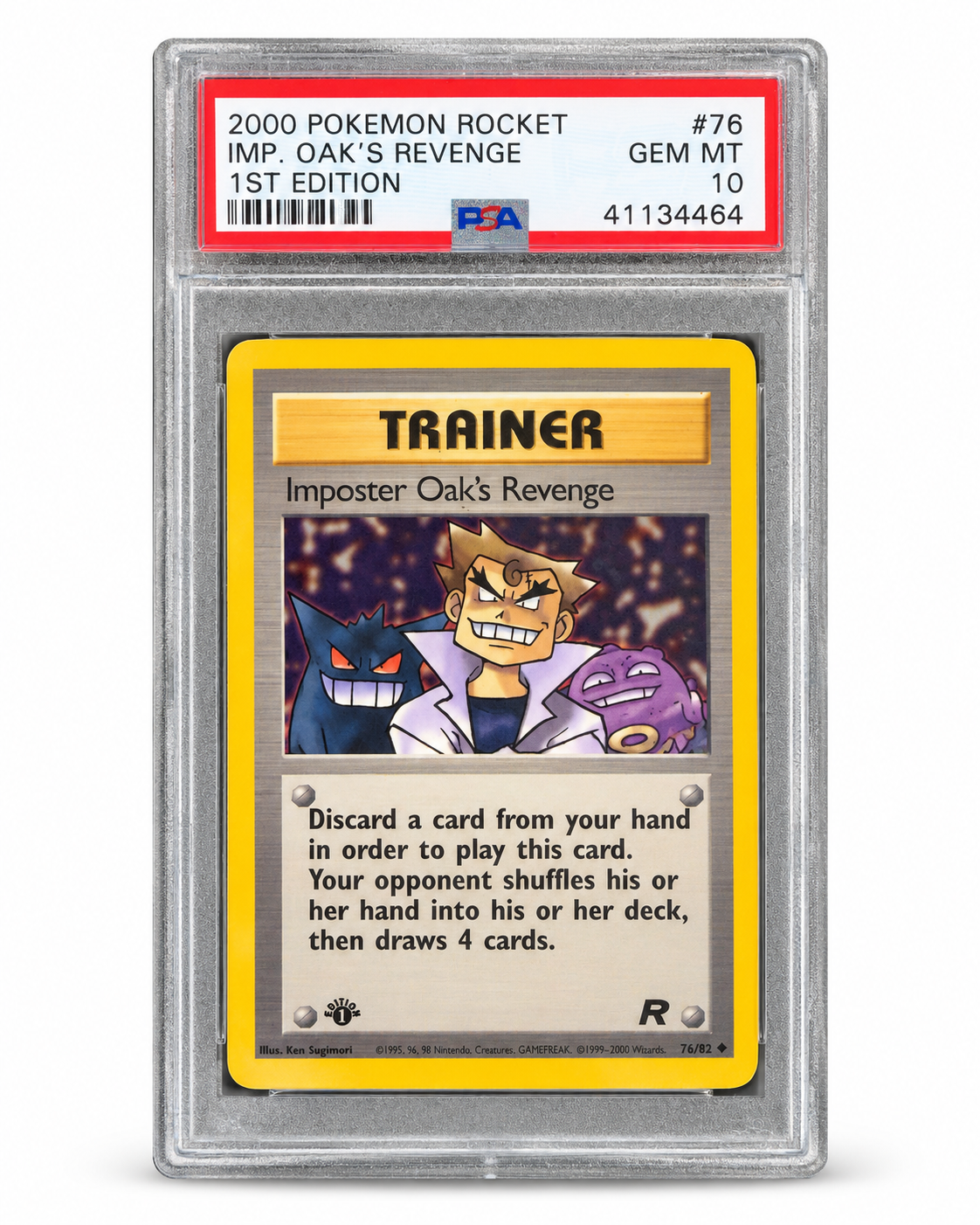2000 Pokemon Team Rocket Imposter Oak's Revenge 1st Edition PSA 10 front
