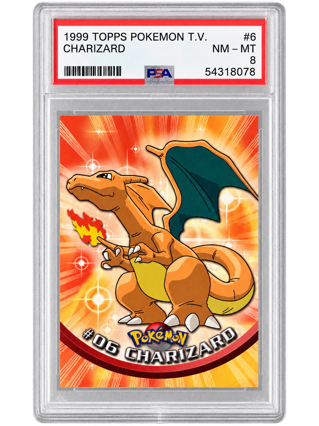 1999 Topps Pokemon T.V. Charizard #6 PSA 8 front