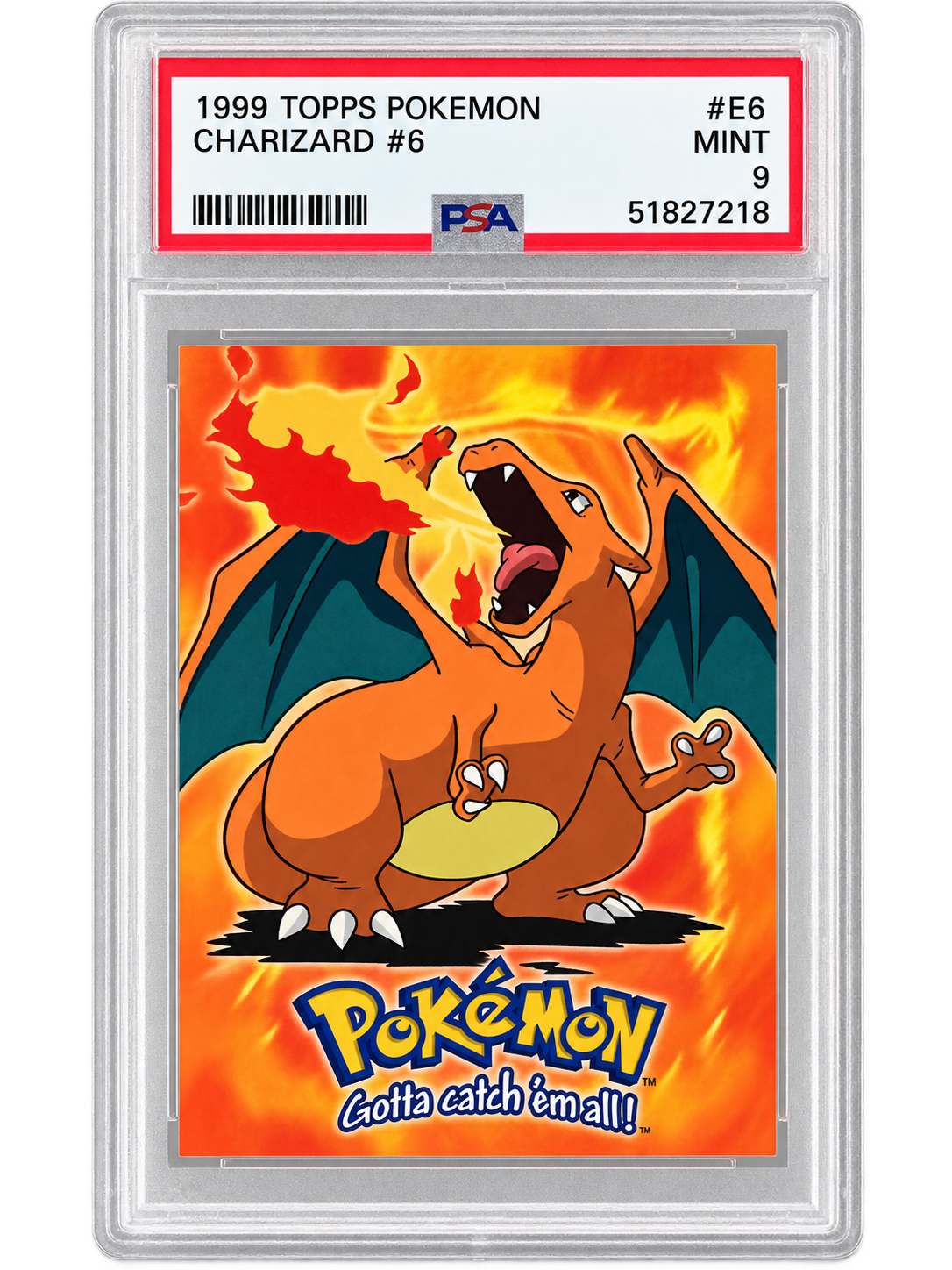 1999 Topps Pokemon Charizard #6 PSA 9 front